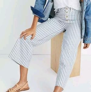Madewell Emmett Wide Leg Railroad Stripe Pants new